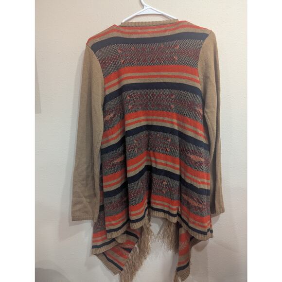Waterfall style open knit Southwestern style cardigan by Flying Tomatoes, L - Picture 5 of 9
